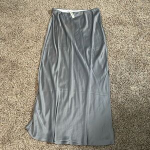 NWT Madewell silk skirt in gray/silver